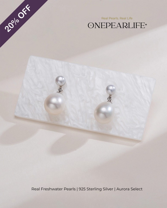 Vera – AAA Quality Natural Freshwater Oval Pearl Drop Earrings | 9–9.5mm | 925 Sterling Silver