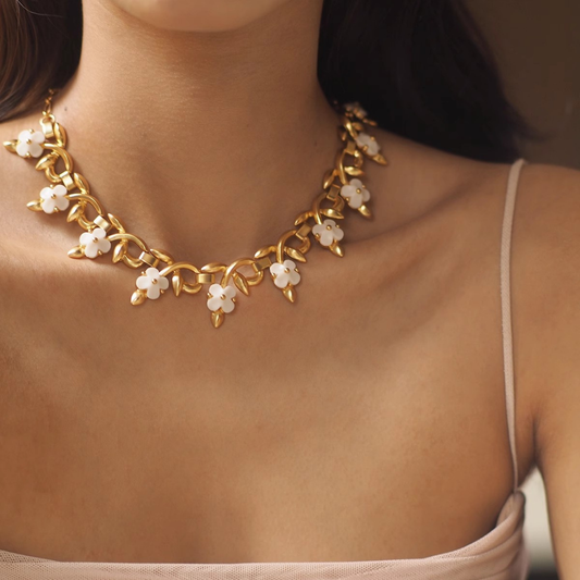 Gold Vintage Flower Necklace