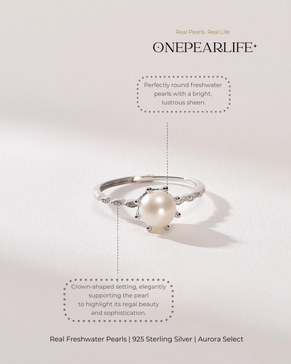 Virella – AAA Quality Natural Freshwater Pearl Adjustable Ring | 7–7.5 mm | 925 Silver