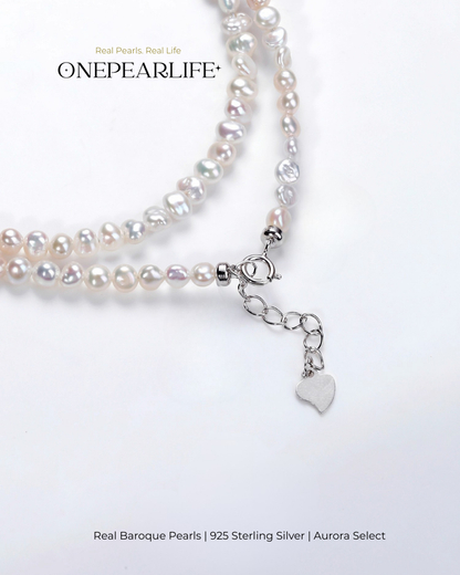 Vivia – AAA Quality Natural Mini Baroque Freshwater Pearl Necklace | 3–4mm | 925 Sterling Silver